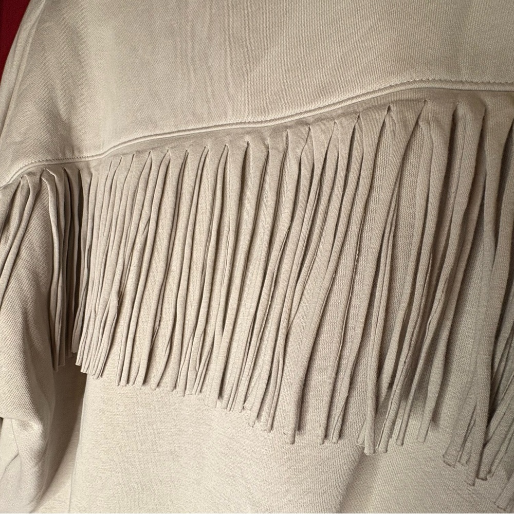 GAP Cream Fringe Sleeve Sweatshirt - Picture 8 of 8